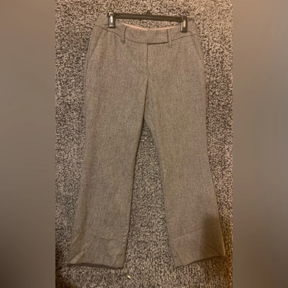 Ann Taylor Loft julie Women's Flared Pants Size 4 Gray sparkly Classic Fit - Picture 8 of 10
